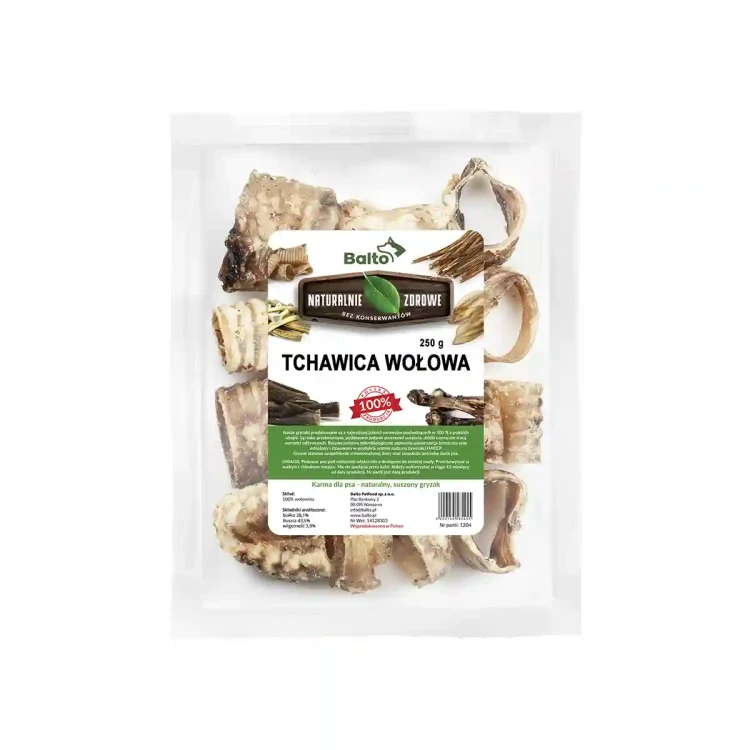Balto tchawica wołowa 250 g – suszony gryzak