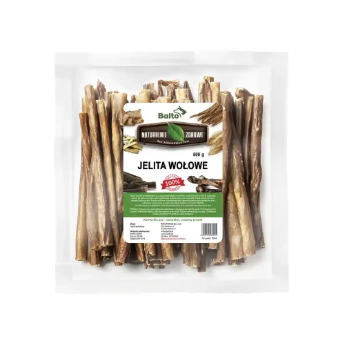 Balto jelita wołowe 500 g – suszone przysmaki