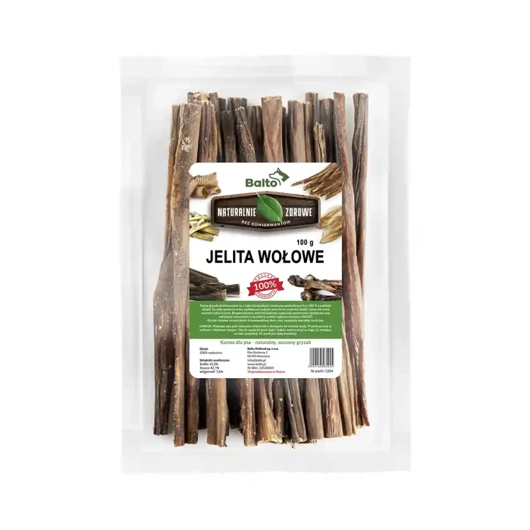 Balto jelita wołowe 250 g – suszone przysmaki