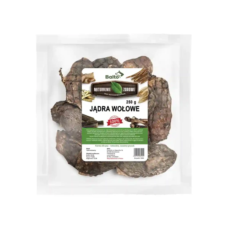 Balto jądra wołowe 250 g – opakowanie przysmaków