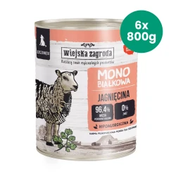 6x800g Jagnięcina Wiejska Zagroda karma mokra monobiałkowa dla psich szczeniąt wszystkich ras