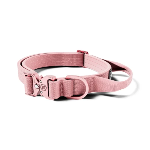 BullyBillows Light Combat 2,5 cm – różowa obroża z uchwytem