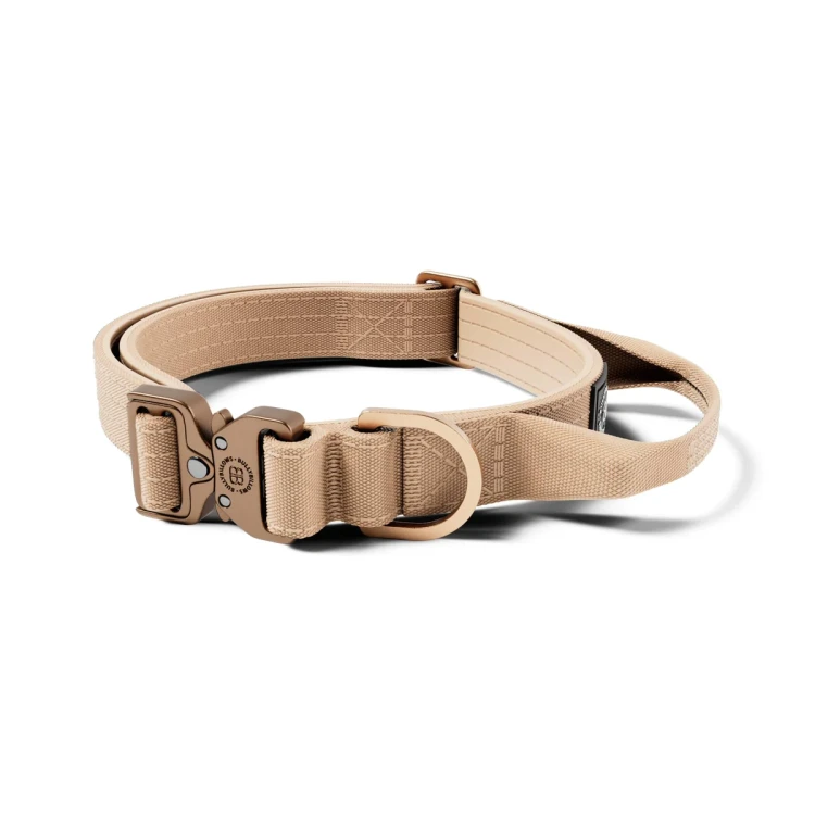 BullyBillows Light Combat 2,5 cm – beżowa obroża z uchwytem