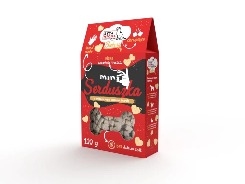 Syta Micha Mini Serduszka królik, kokos i morela 100 g – pudełko