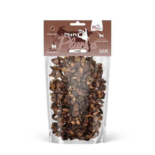 Syta Micha Mini Płucka z kozy 100 g – opakowanie przysmaków