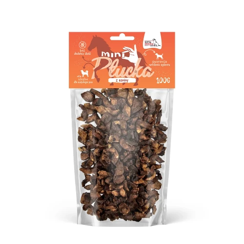 Syta Micha Mini Płucka z koniny 100 g – opakowanie przysmaków