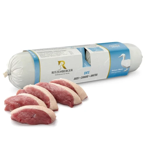 Ritzenberger Puppy kaczka 2 × 400 g – rolada mokrej karmy