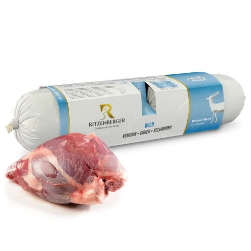 Ritzenberger Puppy dziczyzna 2 × 400 g – rolada mokrej karmy