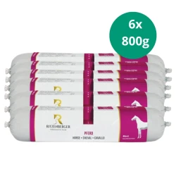 Zestaw 6x800g Kiełbasa dla psa z Koniny od Ritzenberger