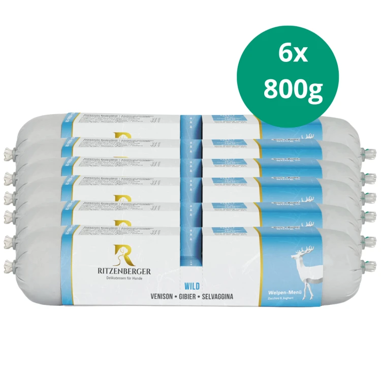 Ritzenberger dziczyzna dla szczeniąt – zestaw rolad 6 × 800 g