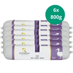 Ritzenberger Kaczka i pstrąg 6 × 800 g – zestaw karmy mokrej dla psa