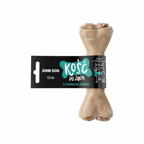 John Dog kość z koniną w skórze końskiej – długość 12 cm