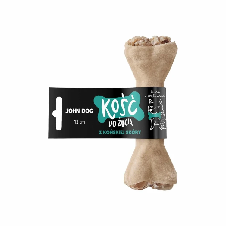 John Dog kość z koniną w skórze końskiej – długość 12 cm