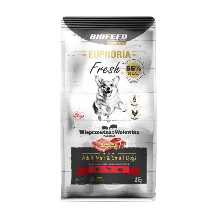 Euphoria Fresh Adult wieprzowina z wołowiną 2 kg – mini i małe rasy