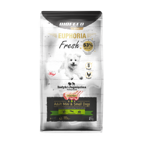 Euphoria Fresh Adult indyk z jagnięciną 2 kg – mini i małe rasy
