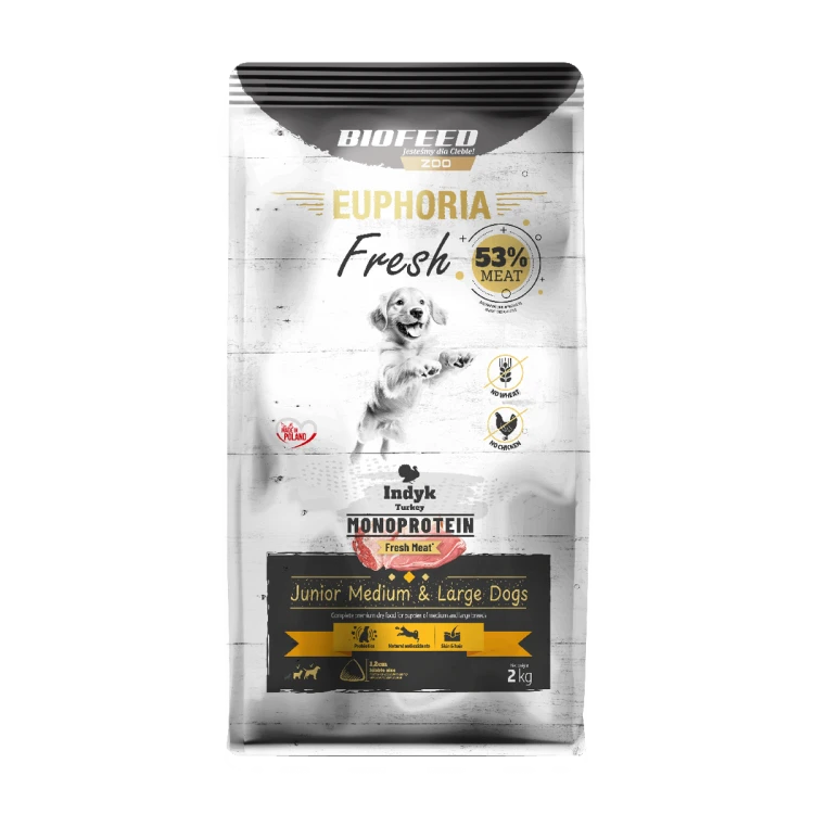 Euphoria Fresh Junior indyk 2 kg – średnie i duże rasy