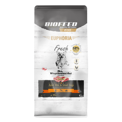 Euphoria Fresh Adult wieprzowina z gęsią 8 kg – mini i małe rasy