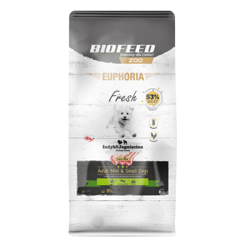Euphoria Fresh Adult indyk z jagnięciną 8 kg – mini i małe rasy