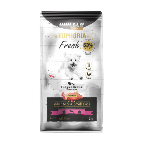 Euphoria Fresh Adult indyk z królikiem 2 kg – mini i małe rasy