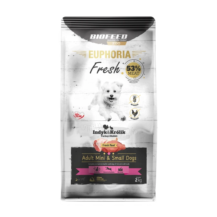 Euphoria Fresh Adult indyk z królikiem 2 kg – mini i małe rasy