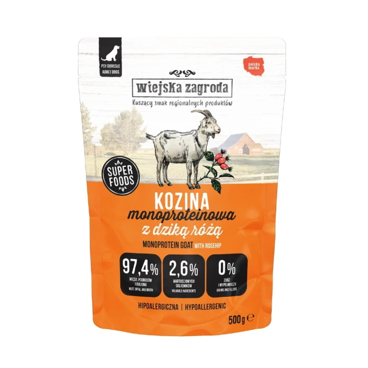 Wiejska Zagroda kozina 500 g – saszetka karmy mokrej