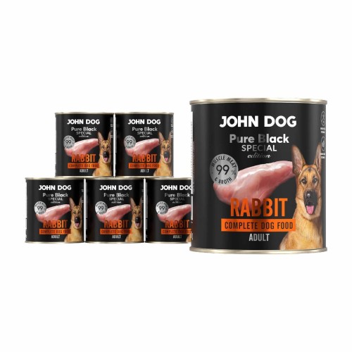 John Dog Pure Black Special Edition królik 6 × 800 g