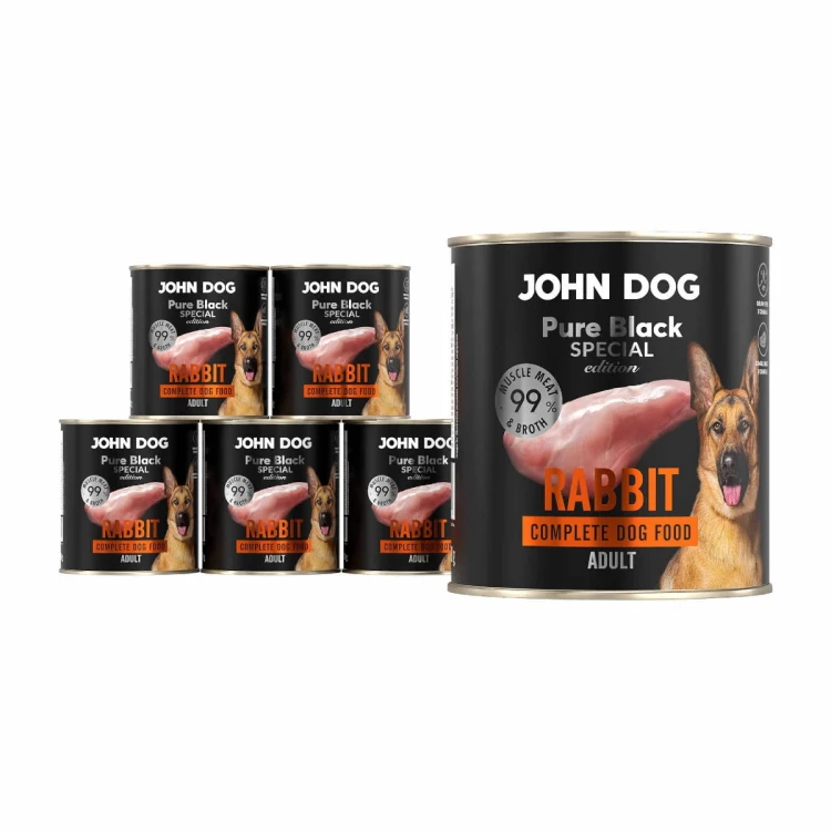 John Dog Pure Black Special Edition królik 6 × 800 g