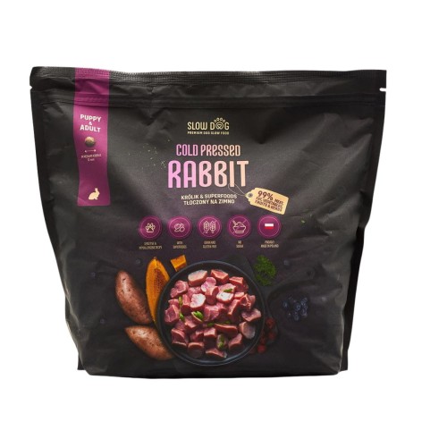 Slow Dog królik i superfoods 1 kg – opakowanie karmy