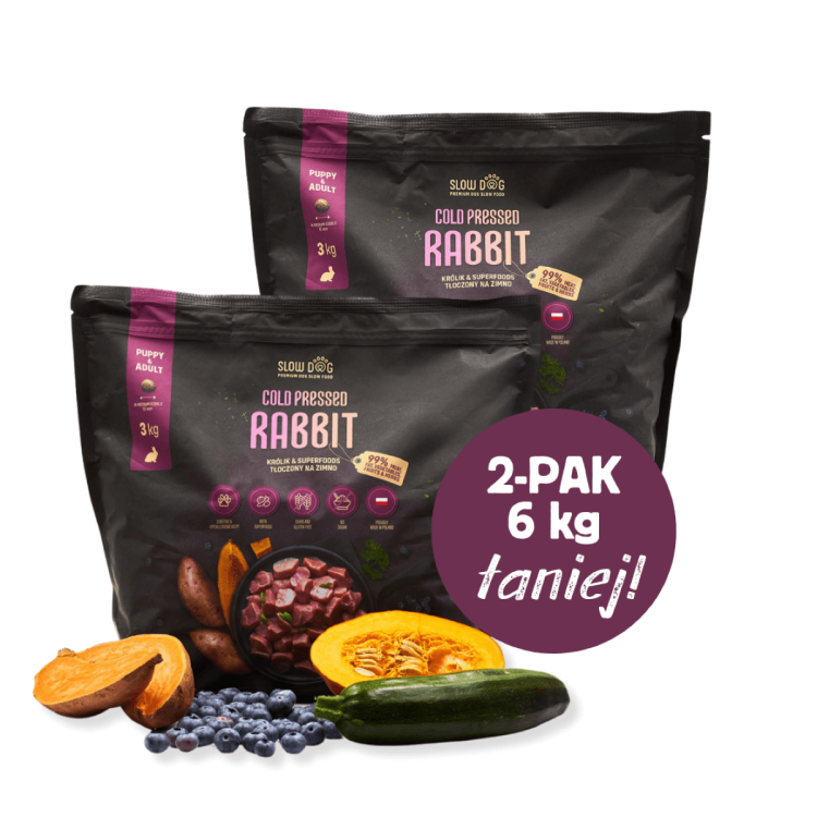opakowanie 6kg karmy królik slow dog