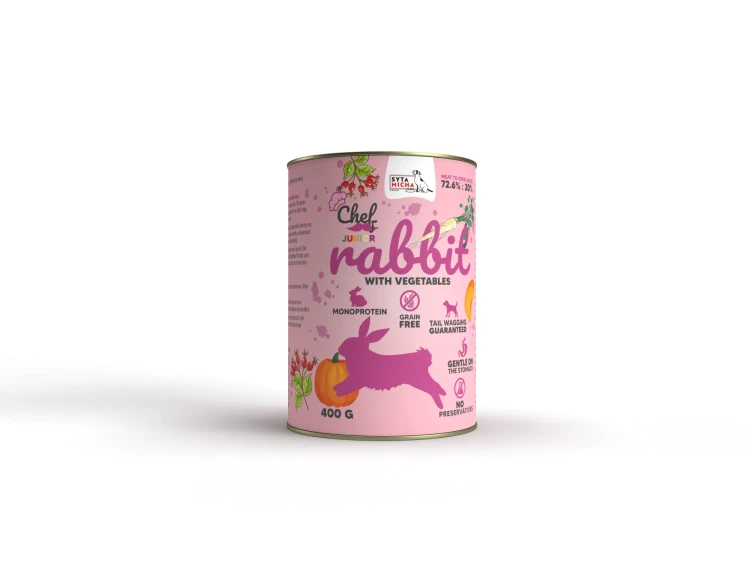 Syta Micha królik Junior z warzywami 400 g – karma mokra