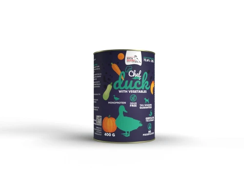 Syta Micha kaczka z warzywami 400 g – puszka mokrej karmy
