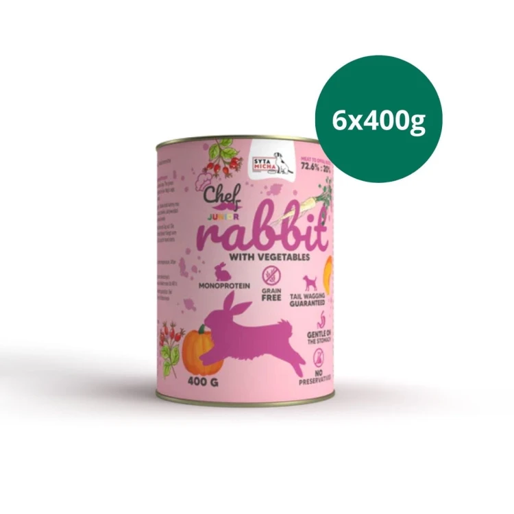 Syta Micha królik Junior z warzywami 6 × 400 g – karma mokra