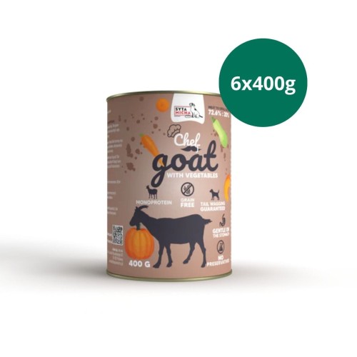 zestaw mokrej karmy dla psa Syta Micha koza z warzywami 6x400g karma dla psa alergika