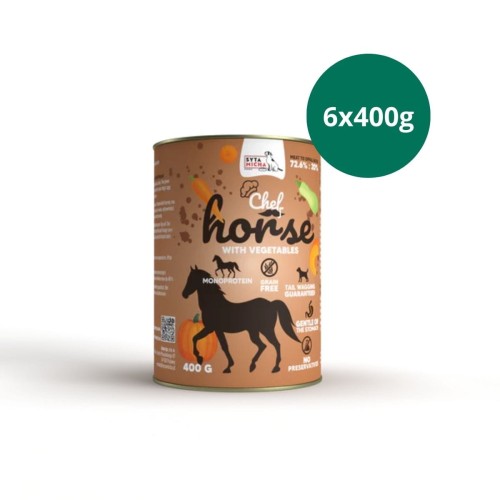 zestaw mokrej karmy dla psa Syta Micha konina z warzywami 6x400g karma dla psa z alergią pokarmową