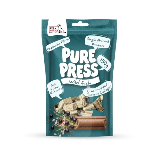 Pure Press Wild Fish 150 g – naturalne smaczki dla psa z dzikich ryb tłoczone na zimno