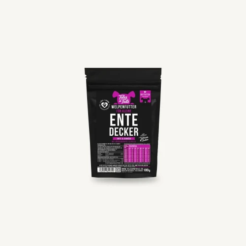 Tales & Tails Puppy kaczka 100 g – próbka karmy, opakowanie