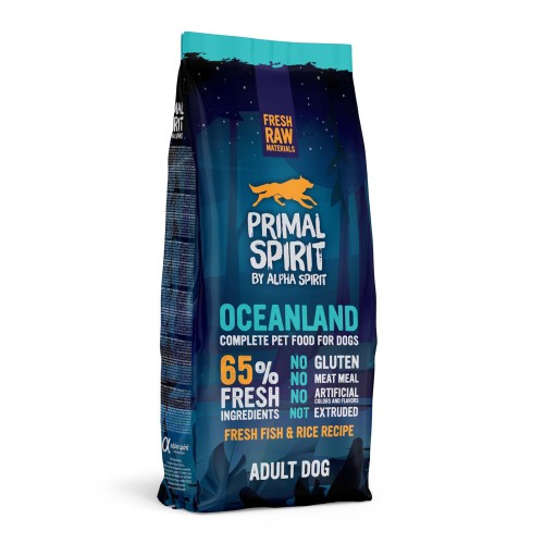 Primal Spirit 65% Oceanland, karma półwilgotna dla dorosłych psów, opakowanie 12 kg.