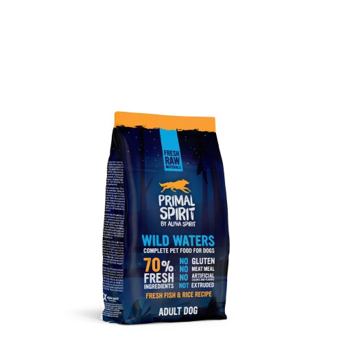 Primal Spirit 70% Wild Waters, karma półwilgotna dla dorosłych psów, opakowanie 1 kg.