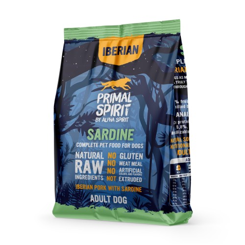 Primal Spirit Iberian Sardine, karma półwilgotna dla dorosłych psów, opakowanie 1 kg.