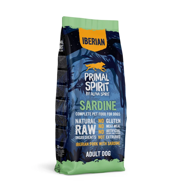 Primal Spirit Iberian Sardine, karma półwilgotna dla dorosłych psów, opakowanie 12 kg.