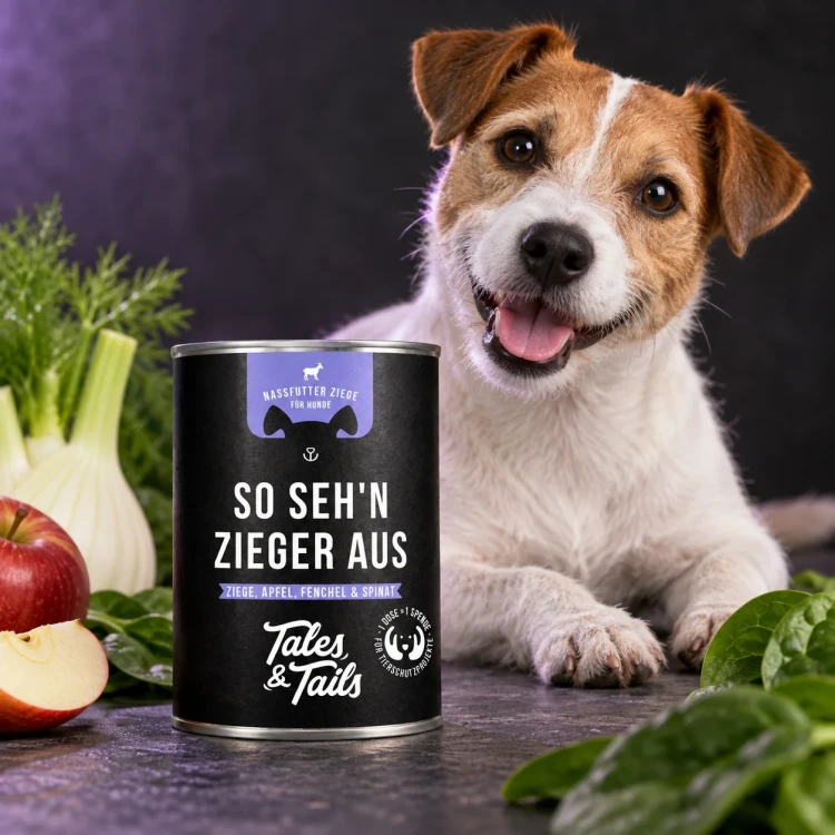 Kozina 400 g — Z psem w stylistyce opakowania — Tales & Tails
