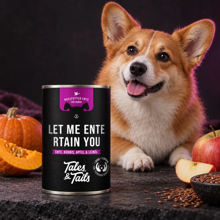 Kaczka 400 g — Z psem w stylistyce opakowania — Tales & Tails