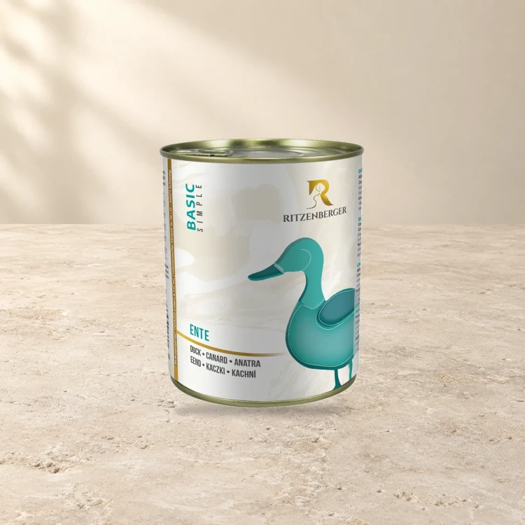 Ritzenberger Kaczka Sensitiv 800 g – karma mokra dla psa — na jasnym tle