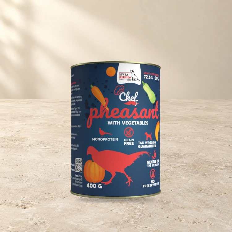 Syta Micha Bażant z warzywami 400g – mokra karma dla psa — na jasnym tle
