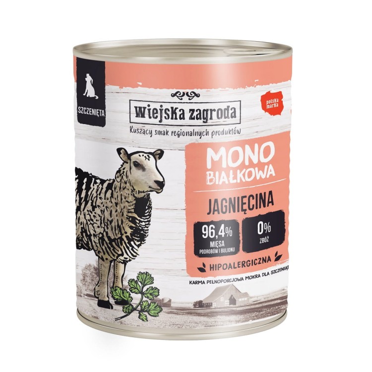 Karma mokra dla szczeniąt Jagnięcina marki Wiejska Zagroda