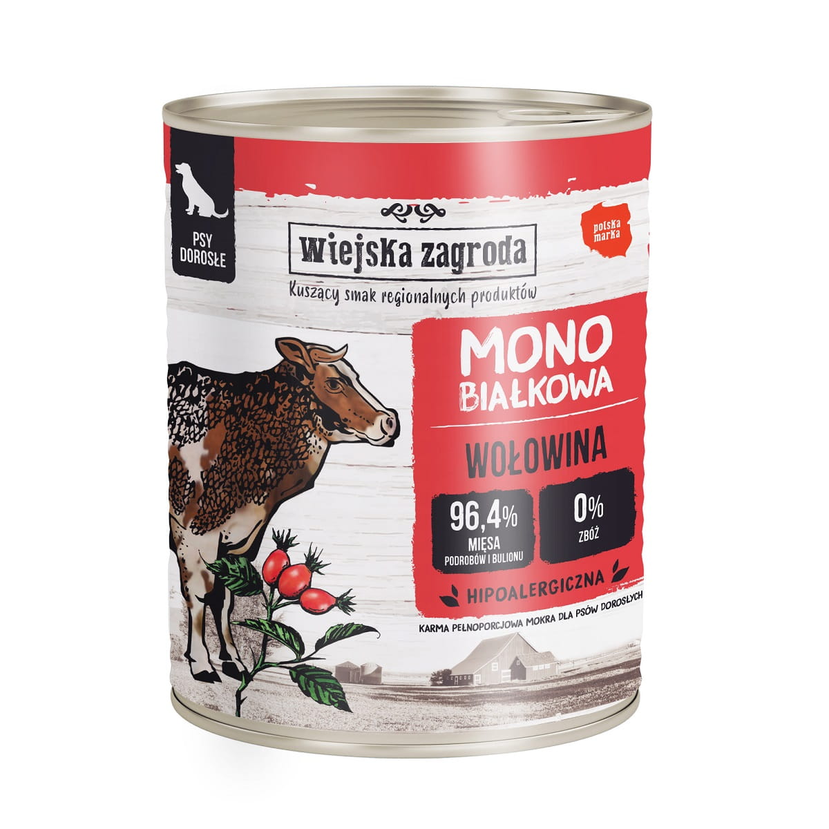 Wiejska Zagroda wołowina 800 g – puszka karmy mokrej