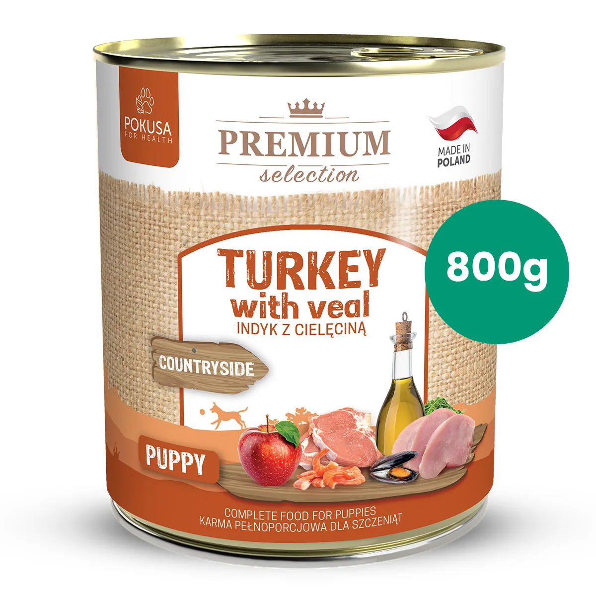 Pokusa Premium Selection indyk z cielęciną 800 g – karma mokra